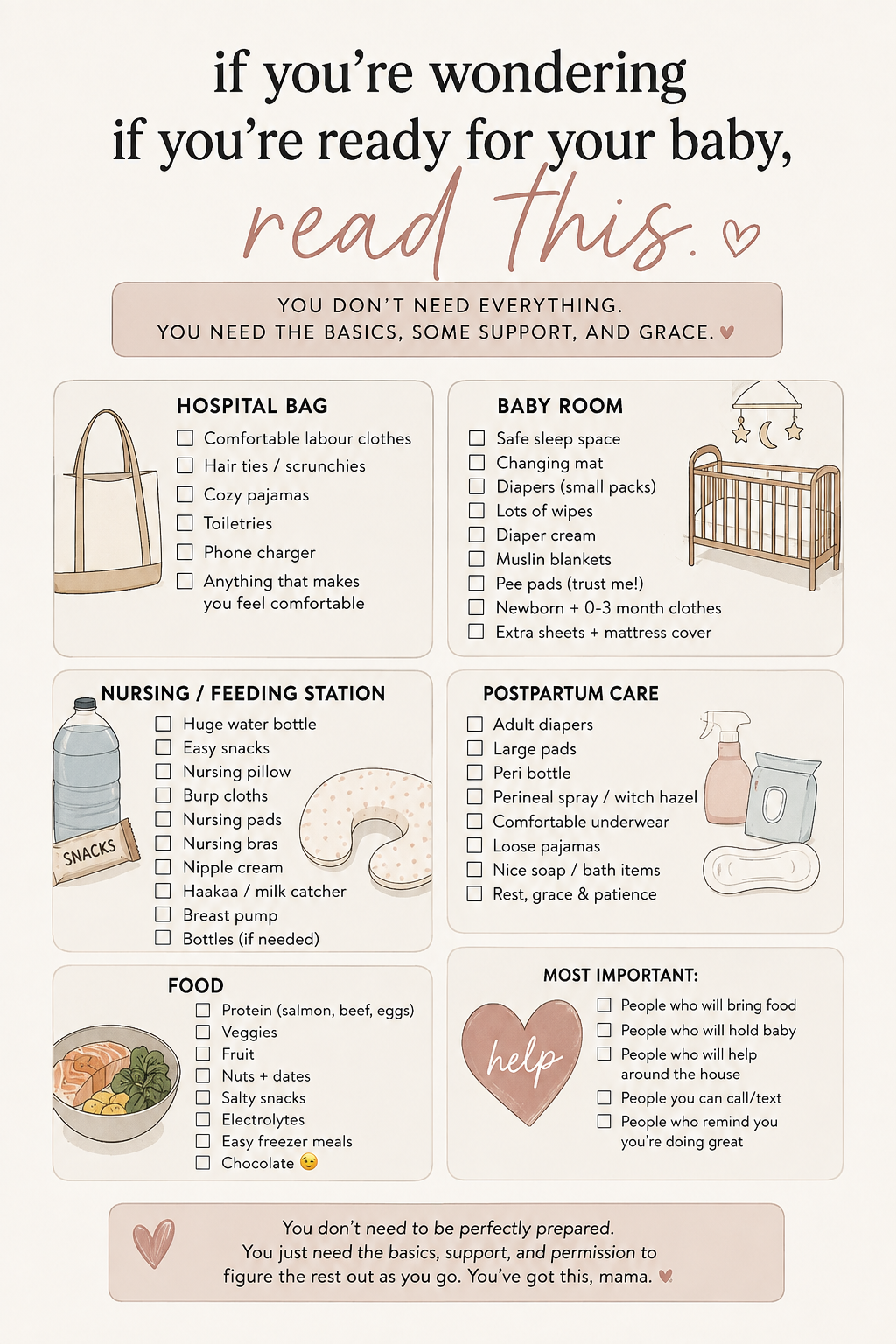 lists of things to prepare before giving birth